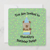 かわいいパーティーテディベア誕生日パーティーの招待状 招待状 (裏面)