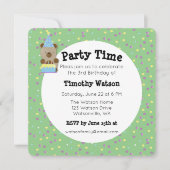 かわいいパーティーテディベア誕生日パーティーの招待状 招待状 (正面)