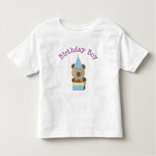 かわいいパーティーテディベア誕生日ボーイ トドラーTシャツ