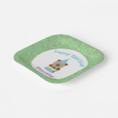 かわいいパーティーテディベア誕生日 ペーパープレート (傾斜あり)