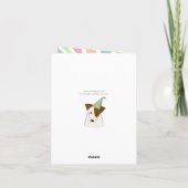 かわいいパーティードッグの漫画　JRTの女の子のハッピーバースデー カード (裏面)