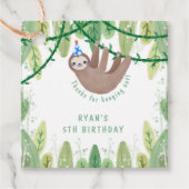 かわいいパーティーナマケモノの帽子の誕生日 フェイバータグ (正面)