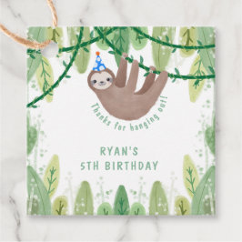 かわいいパーティーナマケモノの帽子の誕生日 フェイバータグ