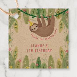 かわいいパーティーナマケモノの黄色い帽子の誕生日 フェイバータグ