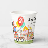 かわいいパーティーバーンドアニマルトラックキッズファーム誕生日 紙コップ (正面)