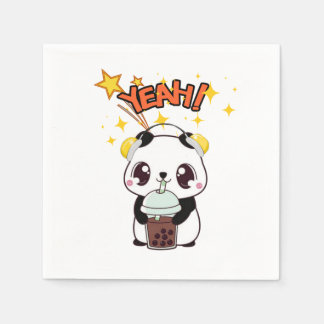 かわいいパーティーパンダ スタンダードカクテルナプキン