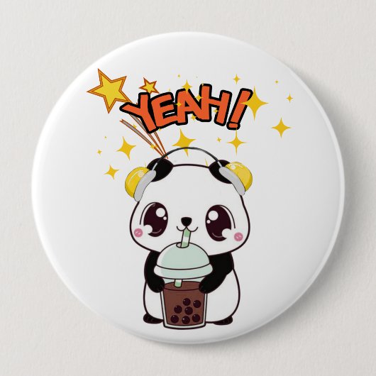 かわいいパーティーパンダ 缶バッジ (正面)