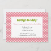 かわいいパーティーフクロウさん2誕生日 招待状 (裏面)