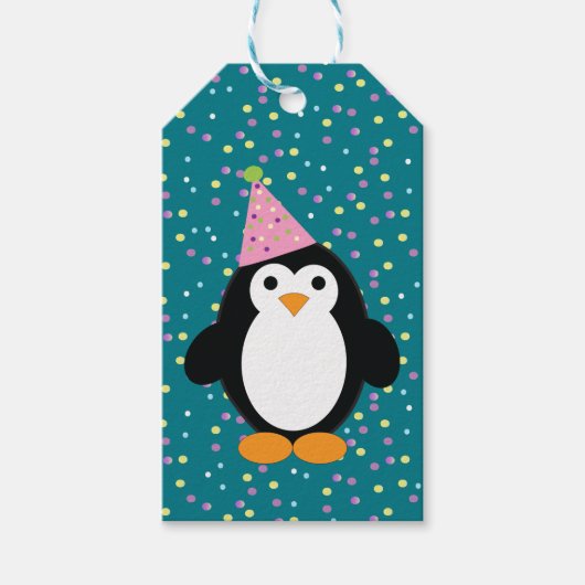 かわいいパーティーペンギン ギフトタグ (正面)