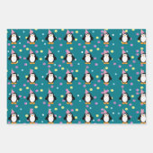 かわいいパーティーペンギン ラッピングペーパーシート (正面)