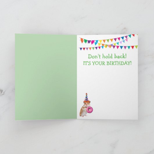 かわいいパーティーマウス及びカップケーキ誕生日 カード (内部)