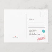 かわいいパーティーラマと風船の誕生日招待状 インビテーションポストカード (裏面)