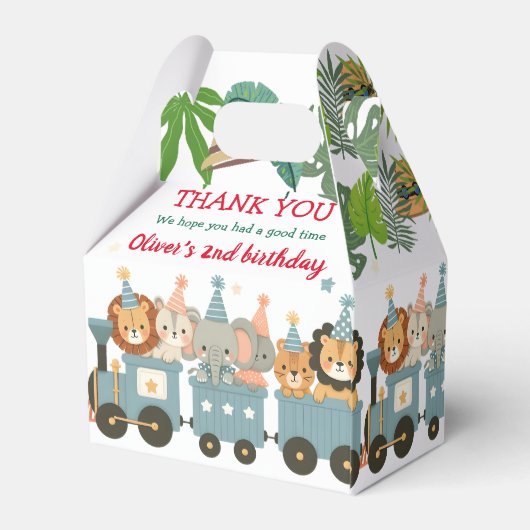 かわいいパーティー動物たちパーソナライズされた|過去記事 フェイバーボックス (裏面サイド)