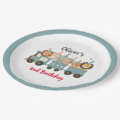 かわいいパーティー動物たちパーソナライズされた|過去記事 ペーパープレート (アングル)