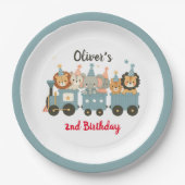 かわいいパーティー動物たちパーソナライズされた|過去記事 ペーパープレート (正面)