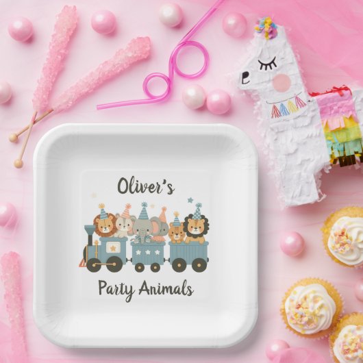 かわいいパーティー動物たちパーソナライズされた|過去記事 ペーパープレート (パーティー)