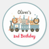 かわいいパーティー動物たちパーソナライズされた|過去記事 ラウンドシール (正面)