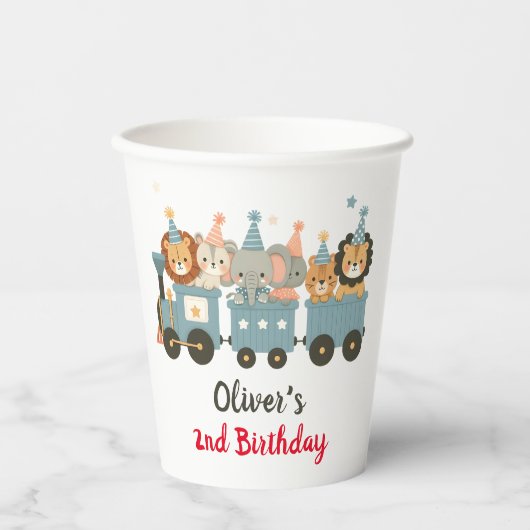 かわいいパーティー動物たちパーソナライズされた|過去記事 紙コップ (正面)