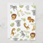 かわいいパーティー動物の子供の誕生日招待状 招待状 (裏面)