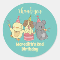 かわいいパーティー動物の漫画子供の誕生日パーティー