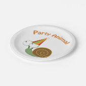 かわいいパーティー動物カタツムリ ペーパープレート (アングル)