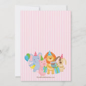 かわいいパーティー動物バースデーパーティ招待状 招待状 (裏面)