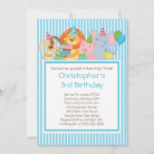 かわいいパーティー動物バースデーパーティ招待状 招待状 (正面)