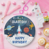 かわいいパーティー宇宙飛行士テーマ誕生日 ペーパープレート (パーティー)