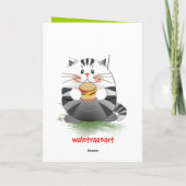 かわいいパーティー猫の誕生日カード カード (裏面)