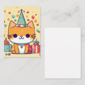 かわいいパーティー猫の誕生日、 ノートカード (正面/裏面)