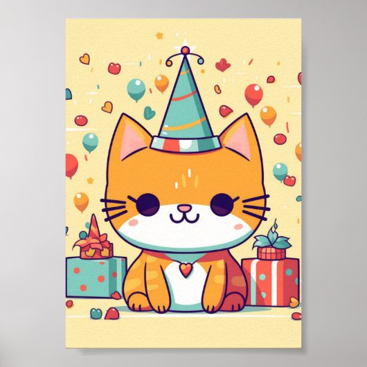 かわいいパーティー猫の誕生日、 ポスター (正面)
