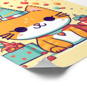 かわいいパーティー猫の誕生日、 ポスター (角)