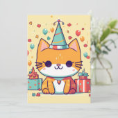 かわいいパーティー猫の誕生日、 招待状 (スタンド正面)