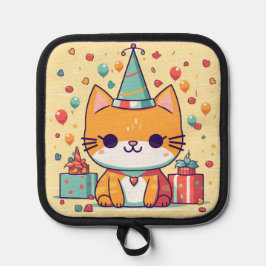 かわいいパーティー猫の誕生日、 鍋敷き