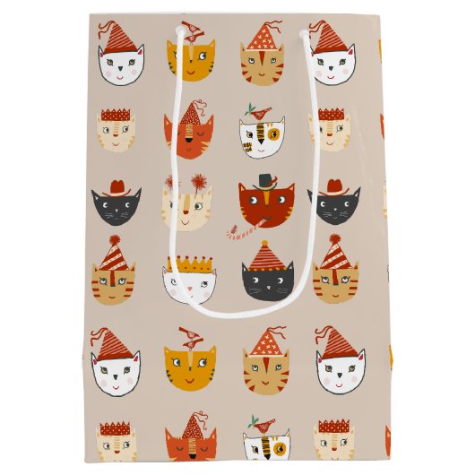 かわいいパーティー猫 ミディアムペーパーバッグ (裏面)