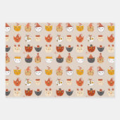 かわいいパーティー猫 ラッピングペーパーシート (正面2)