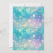 かわいいパーティー誕生日ボーイ雪片ペンギン 招待状 (裏面)