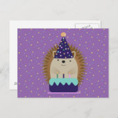 かわいいパーティー ハリネズミ ポストカード (正面/裏面)