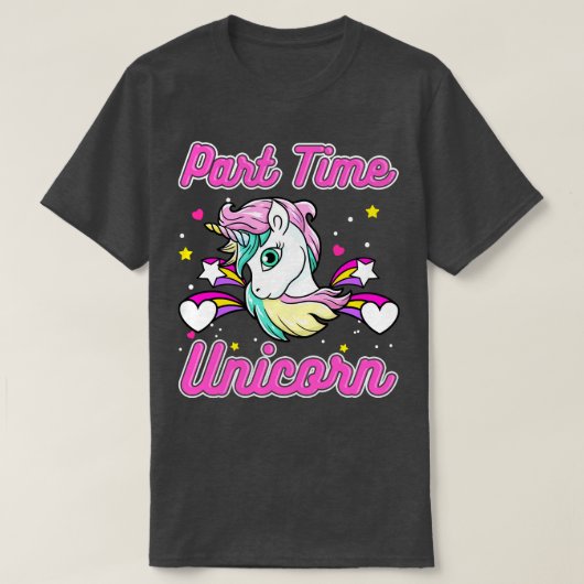 かわいいパートタイムユニコーン Tシャツ (デザイン正面)