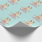 かわいいパーフェクトキャット子猫の誕生日ラッピング紙 ラッピングペーパー (角)