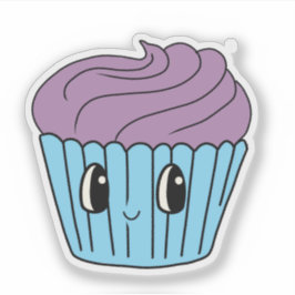 かわいいパープルのカップケーキ カスタムカット ビニールステッカー シール