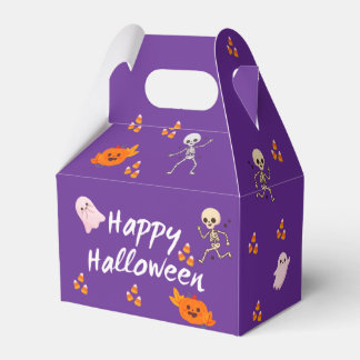 かわいいパープルのハロウィンお菓子ボックス フェイバーボックス