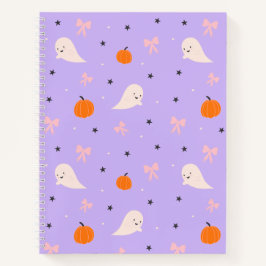 かわいいパープルのハロウィーンゴースト柄ノートブック ノートブック