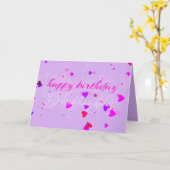 かわいいパープルスターズ孫娘誕生日カード カード (黄色い花)