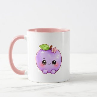 かわいいパープルプラムマグ | かわいいフルーツのコーヒーカップ マグカップ