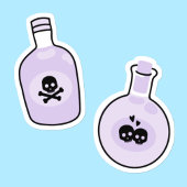 かわいいパープルマジックポーションステッカー シール