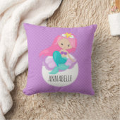 かわいいパープルマーメイドガールプリンセスシーシェルはかりで測 クッション (ブランケット)