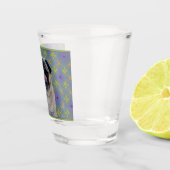 かわいいパープルモダン写真ギフト 犬のママへ ショットグラス (右)