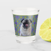 かわいいパープルモダン写真ギフト 犬のママへ ショットグラス (正面)