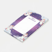 かわいいパープルユニコーンパーソナライズされた(ユダヤ教の)バル・ミツバー ポストイット (アングル)